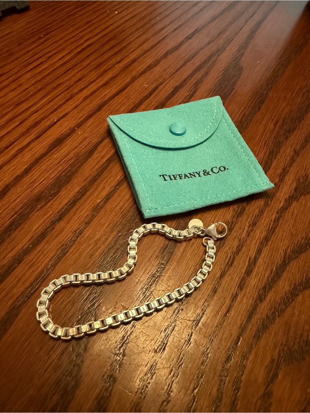 Tiffany and Co. Silver Venetian Box Chain Bracelet